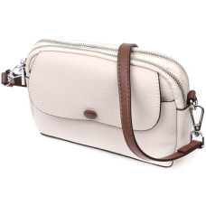 Маленькая повседневная сумка для женщин из натуральной кожи Vintage 186293 Белая