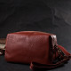 Оригинальная женская сумка с двумя ремнями из натуральной кожи Vintage 186243 Коричневый