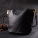 Кожаная женская сумка с автономной косметичкой внутри Vintage 186333 Черная