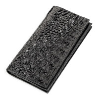 Портмоне вертикальное CROCODILE LEATHER 181583 из натуральной кожи крокодила Черное