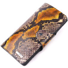 Необычное женское портмоне из натуральной фактурной кожи под змею KARYA 184763 Разноцветный