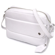 Женская сумка кросс-боди из натуральной кожи GRANDE PELLE 186073 Белая
