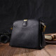 Женская красивая сумка на три отделения из натуральной кожи 185953 Vintage Черная