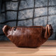 Бананка для мужчин в винтажном стиле из натуральной кожи Vintage sale_15106 Коричневый