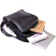 Мужская сумка планшет с накладным карманом на молнии в гладкой коже 183343 SHVIGEL, Черная