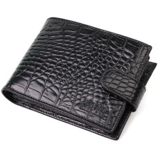 Бумажник мужской BOND 185843 кожа тиснение крокодил черный