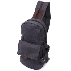 Удобный текстильный рюкзак в стиле милитари Vintagе 186164 Черный
