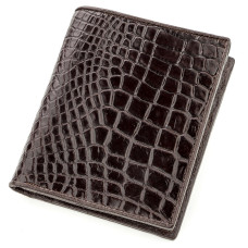 Портмоне CROCODILE LEATHER 182034 из натуральной кожи крокодила Коричневое