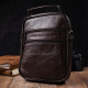 Вертикальная мужская сумка из натуральной кожи Vintage 186004 Коричневая