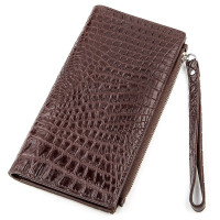 Клатч CROCODILE LEATHER 181844 з натуральної шкіри крокодила Коричневий