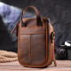 Компактная мужская сумка из натуральной винтажной кожи 185234 Vintage Коричневая