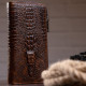 Чоловічий клатч із силуетом каймана 183304 Vintage Коричневий