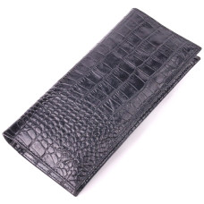 Вертикальный бумажник из натуральной фактурной кожи KARYA 185284 черный