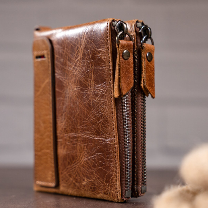 Гаманець чоловічий Vintage 182174 Cвітло-коричневий