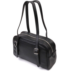 Интересная сумка-клатч со съемными ручками из натуральной кожи 185924 Vintage Черная