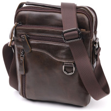 Практичная мужская сумка Vintage 184574 кожаная Коричневый