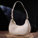 Стильная женская сумка-хобо из натуральной гладкой кожи 185244 Vintage Молочная