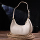 Стильная женская сумка-хобо из натуральной гладкой кожи 185244 Vintage Молочная