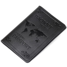 Кожаная обложка на паспорт с картой и рамкой SHVIGEL 183274 Черная