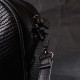 Фактурная сумка для женщин из натуральной кожи с тиснением под змею Vintage 186324 Черная
