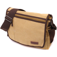 Практичная сумка через плечо для ноутбука 186184" из плотного текстиля Vintage 186184 Песочный
