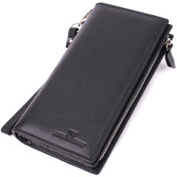 Вертикальний гаманець-клатч унісекс з натуральної шкіри ST Leather 186604 Чорний