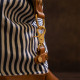 Дорожная сумка текстильная женская в полоску Vintage 183894 Белая