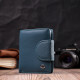 Красиве шкіряне портмоне з монетницею ззовні для стильних жінок ST Leather 186434 Бірюзовий