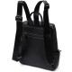 Вместительный женский рюкзак-сумка прошитый белой строчкой из натуральной кожи Vintage 186284 Черный