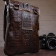 Сумка-мессенджер тиснение под экзотику Vintage 182984 Коричневая