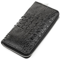 Кошелек CROCODILE LEATHER 181624 из натуральной кожи крокодила Черный