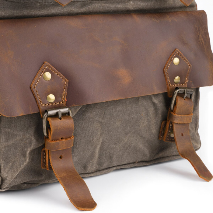 Туристичний рюкзак canvas Vintage 183134 Болотний