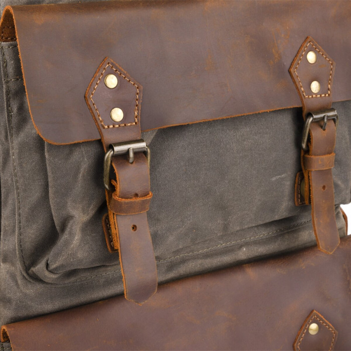 Туристичний рюкзак canvas Vintage 183134 Болотний