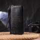 Горизонтальный кошелек для женщин из натуральной фактурной кожи под крокодила CANPELLINI 185464 Черный