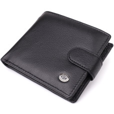 Классический мужской бумажник горизонтального формата из натуральной кожи ST Leather 23094 Черный