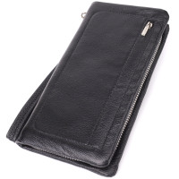 Жіночий шкіряний гаманець-клатч із відділенням під телефон ST Leather 23101 Чорний