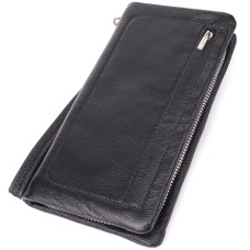 Женский кожаный кошелек-клатч с отделением под телефон ST Leather 23101 Черный