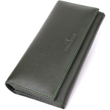 Горизонтальный кошелек у два сложения из натуральной кожи ST Leather 23067 Зеленый