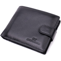Горизонтальний чоловічий гаманець із натуральної шкіри ST Leather 186515 Чорний
