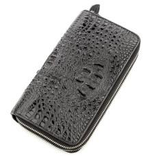 Мужское портмоне из натуральной кожи крокодила Черное (182075)
