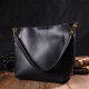 Деловая женская сумка из натуральной кожи 185955 Vintage Черная