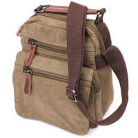 Тканевая мужская сумка из плотного текстиля 185185 Vintage Оливковая