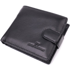 Бумажник для мужчин удобного размера из натуральной кожи ST Leather 186535 Черный