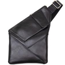 Кожаная мужская сумка через плечо GRANDE PELLE 184055 Черный