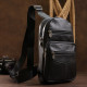 Компактная кожаная мужская сумка через плечо Vintage 184255 Черный