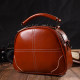Удобная глянцевая сумка на плечо из натуральной кожи 185975 Vintage Коричневая
