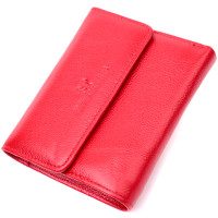 Яскравий жіночий гаманець з монетницею з натуральної шкіри ST Leather 186495 Червоний