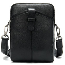 Компактная мужская сумка кожаная Vintage 182545 Черная