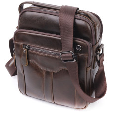 Вертикальная мужская сумка Vintage 184575 кожаная Коричневый