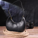 Модная женская сумка-хобо из натуральной гладкой кожи 185245 Vintage Черная